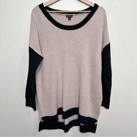 Torrid Womens 1X Colorblock  Hi-Lo Tunic Sweater - Picture 2 of 16
